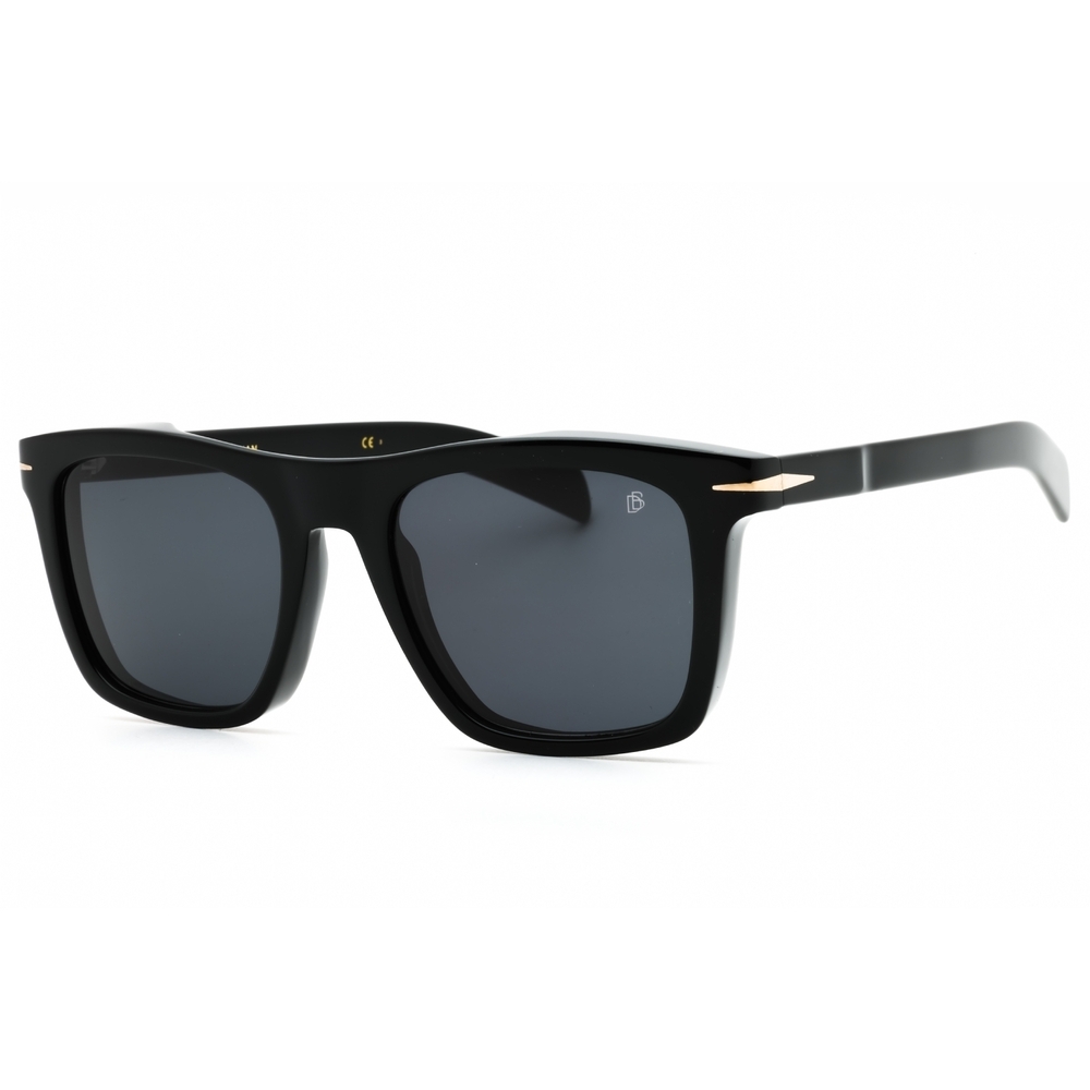 NWT David Beckham DB 7000/S-02M2 IR Black Crystal Rectangle 51mm Sunglasses
